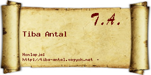 Tiba Antal névjegykártya